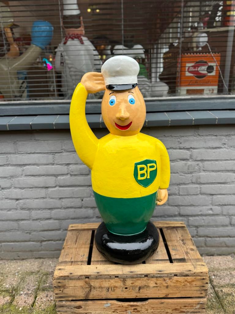 Vintage BP Mascotte Beeld - Garage Decoratie, Ophalen, Reclamebord, Gebruikt, .