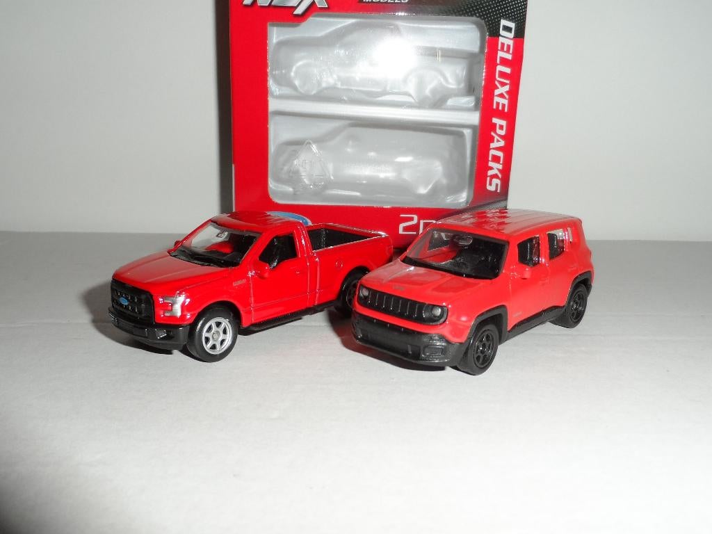 Welly 2 Pack - 2015 Ford F-150 en Jeep Renegade Sport - 1:60, Hobby en Vrije tijd, Ophalen of Verzenden, Nieuw, Auto