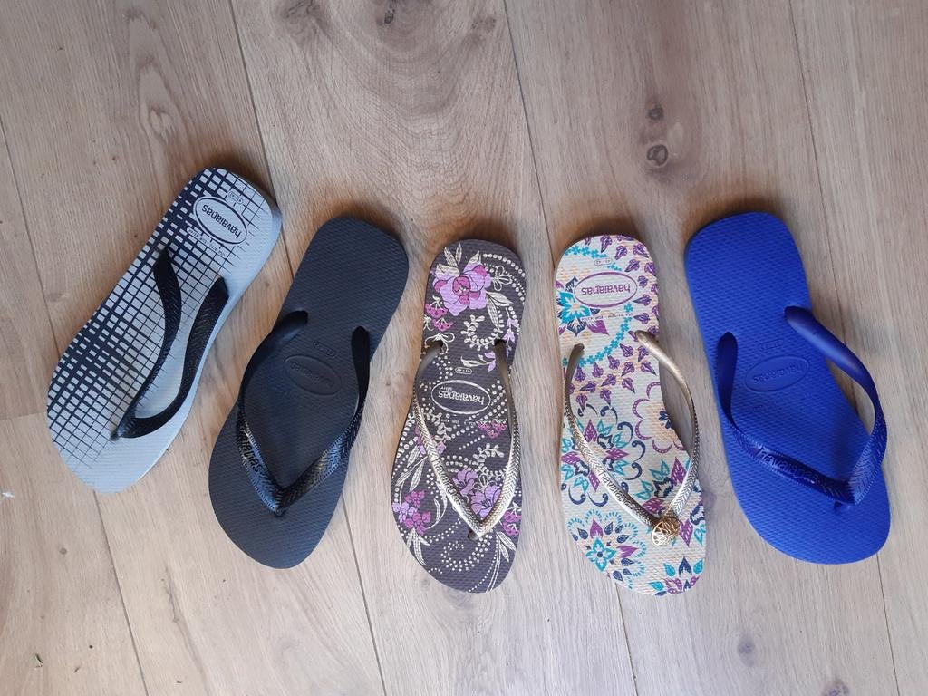 Havaianas mt 41/42 blauw zwart  grijs print, Slippers, Blauw, Nieuw, Ophalen of Verzenden
