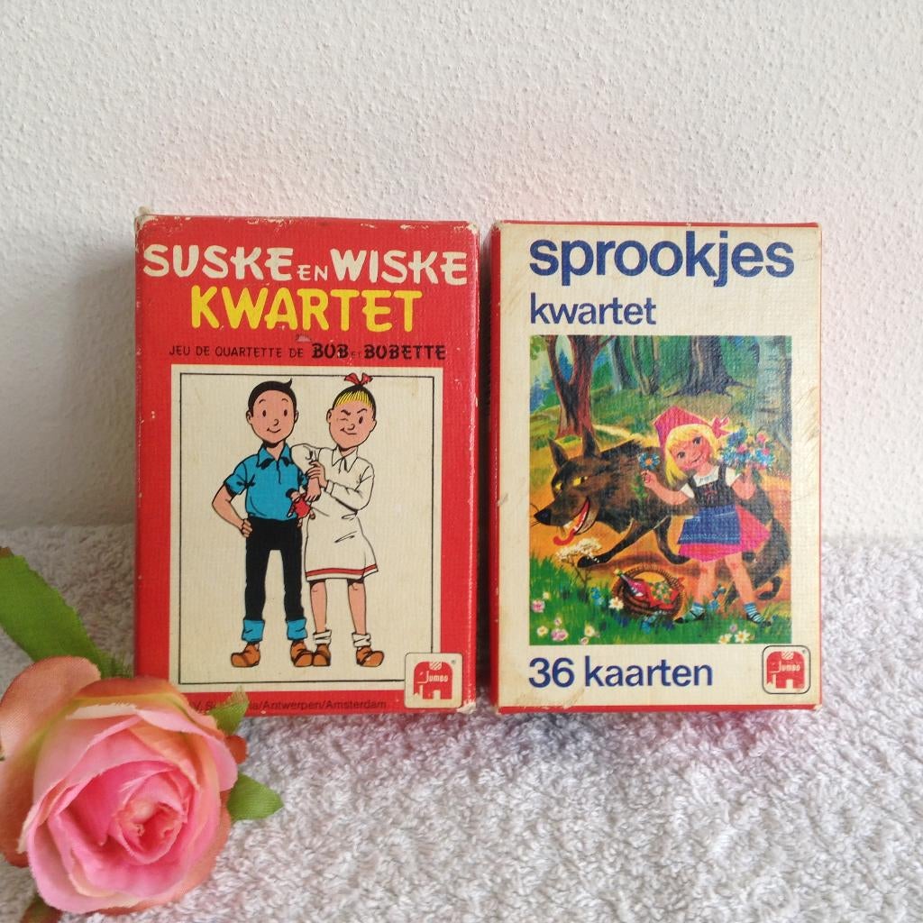 ❤️Vintage 2 x KWARTET van Jumbo SUSKE en WISKE, SPROOKJES., Ophalen of Verzenden, Zo goed als nieuw, Kwartet(ten)