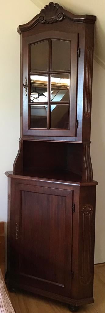 Houten hoek-kastje, Ophalen, 50 tot 100 cm, Zo goed als nieuw, Kersenhout