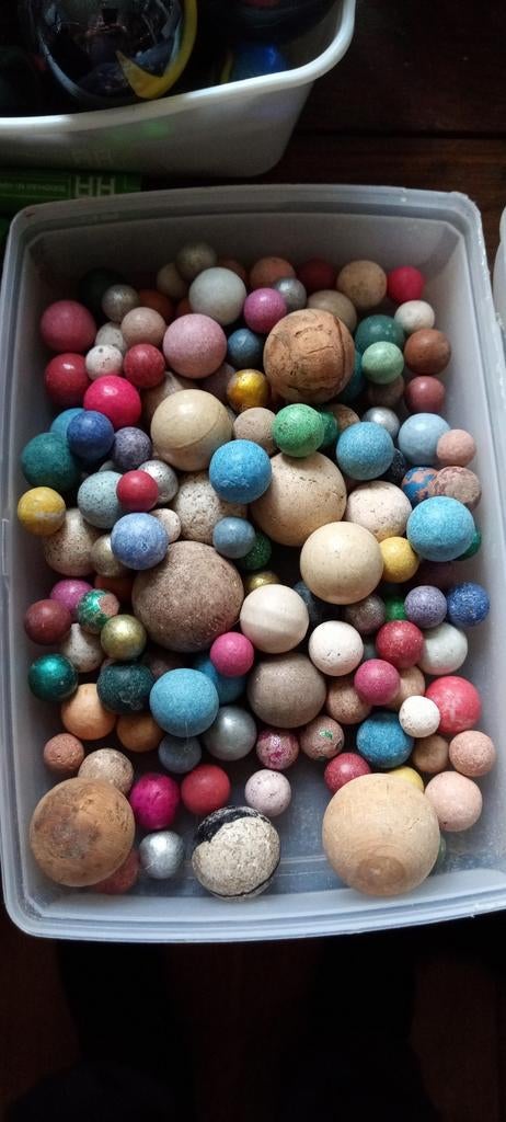 Antieke klei knikkers, antieke steen achtige marbles, Ophalen of Verzenden