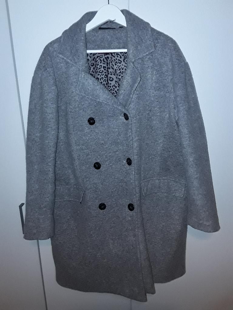 Jazlyn Grijze Winterjas Met Knopen Maat XXXL, Kleding | Dames, Jazlyn, Maat 46/48 (XL) of groter, Ophalen of Verzenden, Grijs