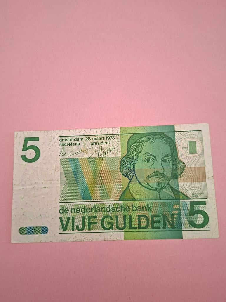 5 gulden Vondel II misdruk uit 1973 in ZF, Postzegels en Munten, Bankbiljetten | Nederland, Ophalen of Verzenden, 5 gulden, Los biljet
