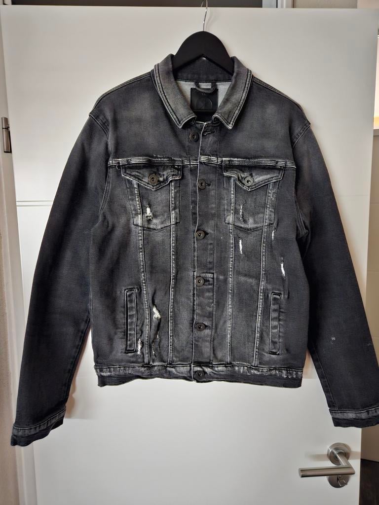 Ashes to Dust  spijkerjas., Kleding | Heren, Jassen | Zomer, Gedragen, Overige maten, Zwart, Ophalen of Verzenden