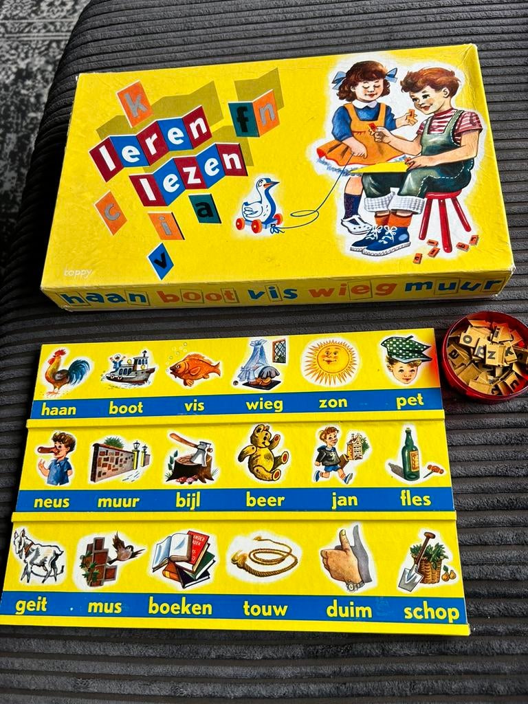 Ouder Leesplankje Leren Lezen met letters, Ophalen of Verzenden, Gebruikt