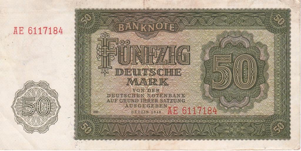 FUNFZIG DEUTSCHE MARK 1948, Ophalen of Verzenden, Duitsland