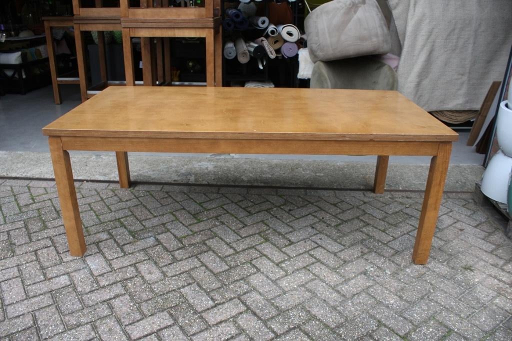 Mooie houten tafel eettafel stamtafel 200 x 100 cm., Ophalen, Gebruikt, Bruin, Eén