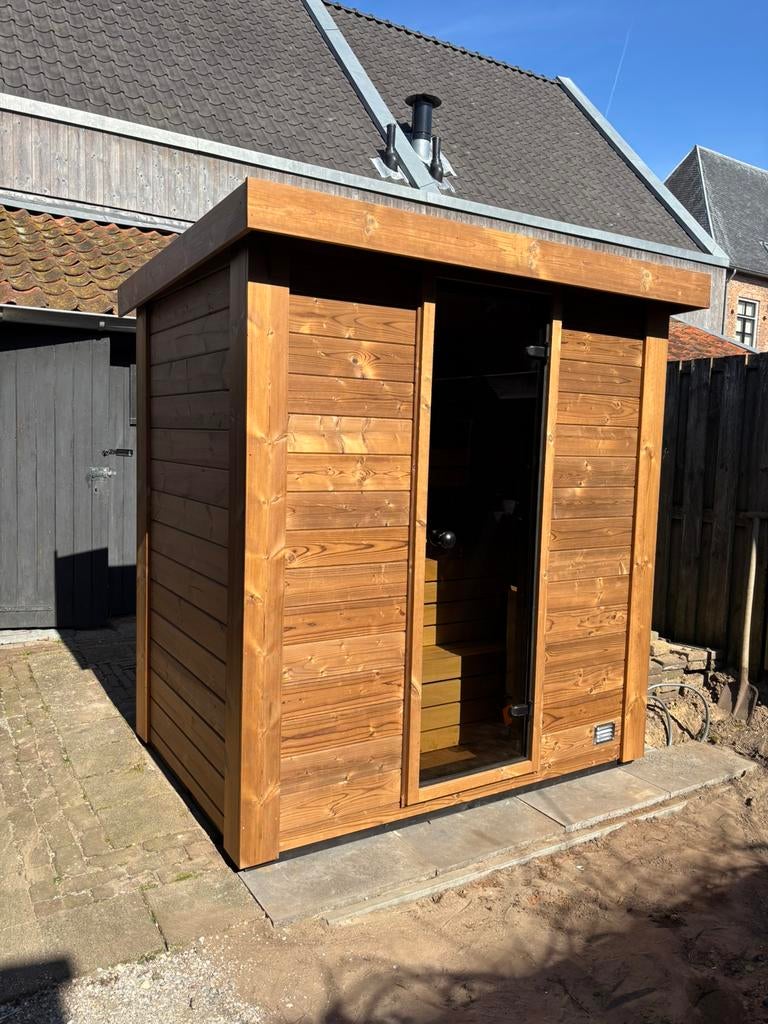 Thermowood buitensauna tuinsauna buiten sauna eigenproductie, Ophalen of Verzenden, Nieuw, Fins of Traditioneel, Complete sauna