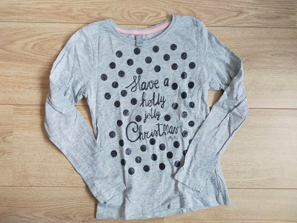 Zgan! Leuke grijze kerst longsleeve van Jilly! Mt 122/128, Kinderen en Baby's, Kinderkleding | Maat 122, Meisje, Jilly, Ophalen of Verzenden