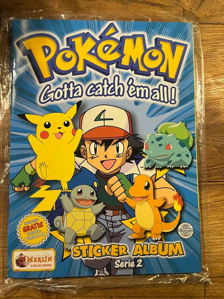 Origineel leeg album pokemon merlin sticker serie 2, Ophalen of Verzenden, Zo goed als nieuw, Kwartet(ten)