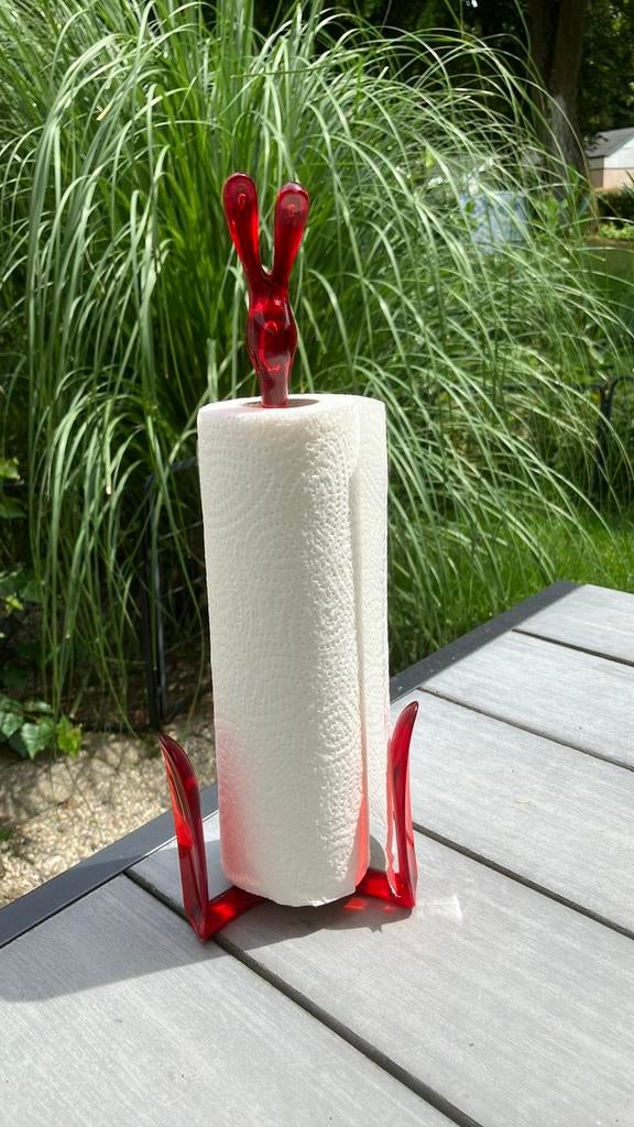 Koziol 2006 keukenrolhouder, rood plastic., Ophalen of Verzenden, Zo goed als nieuw, Gebruiksvoorwerp