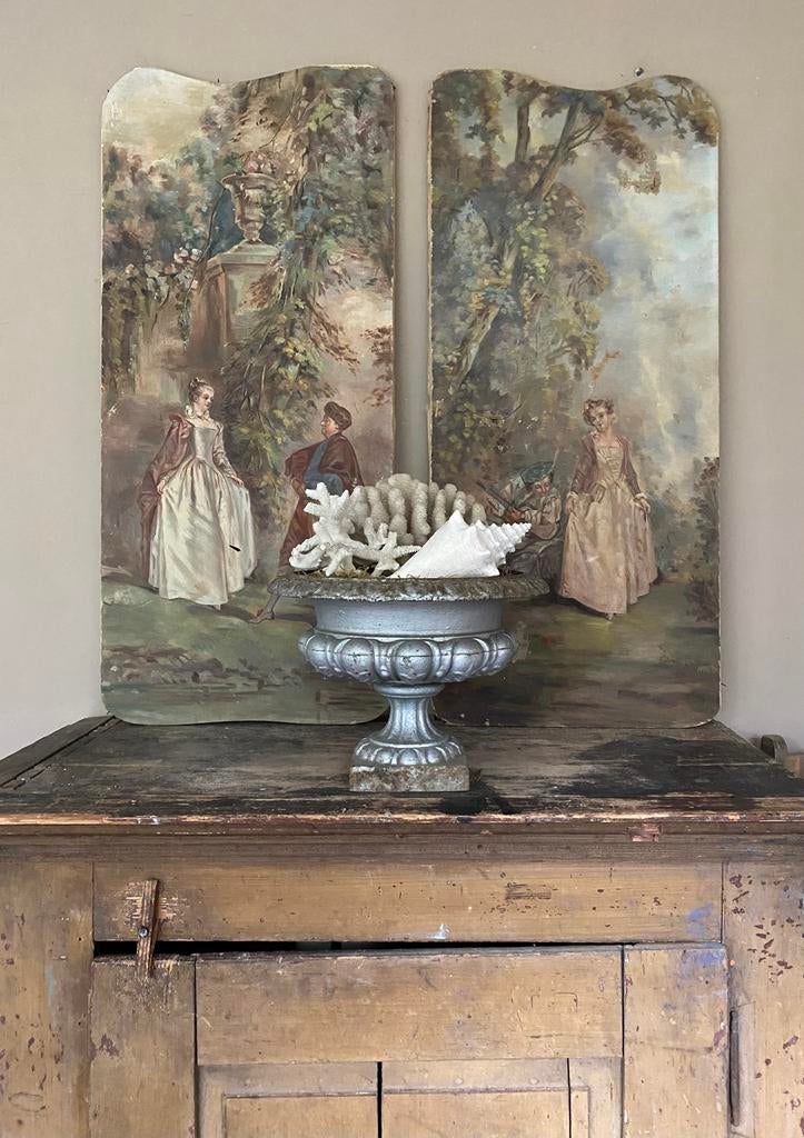 Antiek Franse gietijzeren jardiniere, tuinvaas, Antiek en Kunst, Ophalen