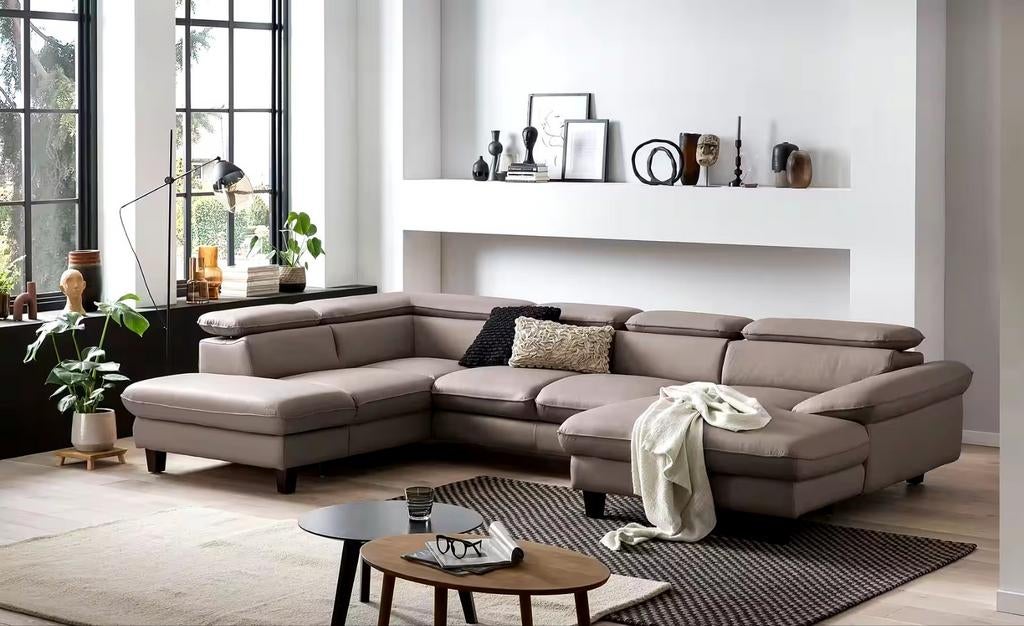 Nieuwe mega Ubank grijs xxl loungebank met slaapfunctie, Huis en Inrichting, Banken | Bankstellen, Keizer, Keizer, Hoekbank, 300 cm of meer