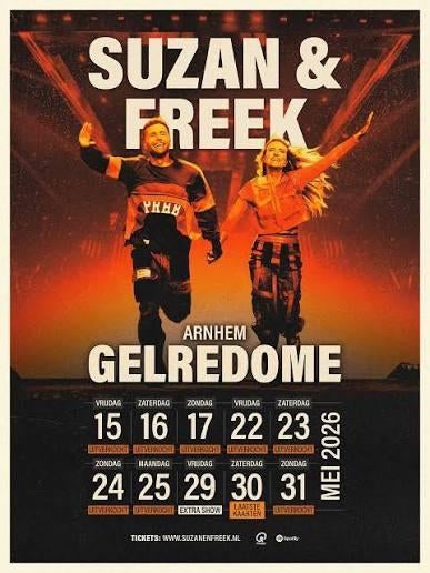 Suzan & Freek - 31 Mei - Staanplaatsen - 8 stuks, Tickets en Kaartjes