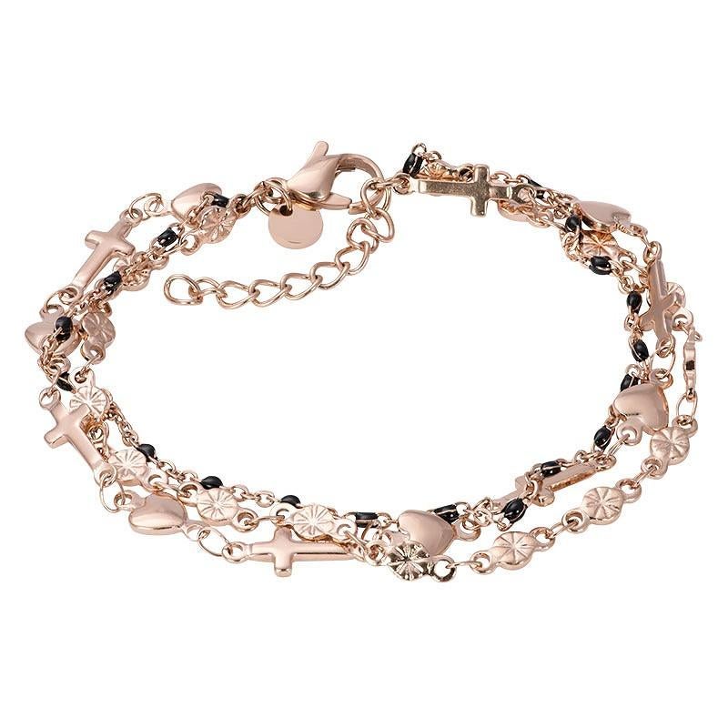 iXXXi Bracelets Ghana (black) rosé, Sieraden, Tassen en Uiterlijk, Armbanden, Nieuw, Staal, Zwart, Ophalen of Verzenden