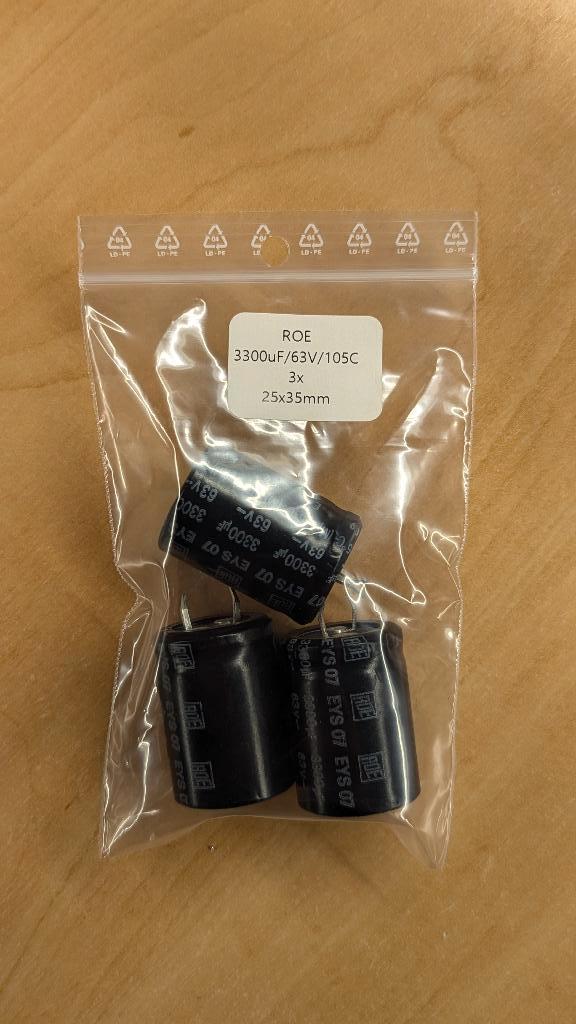 ROE 3300uF 63V 105C 3 stuks, Ophalen of Verzenden, Nieuw