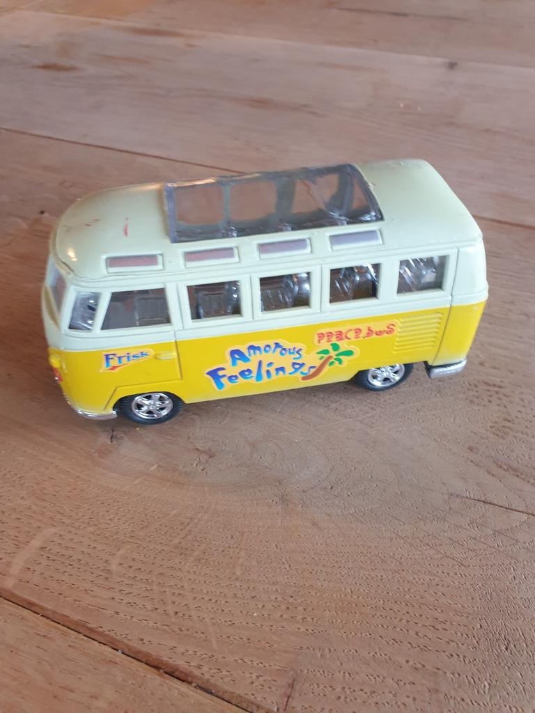 Retro Speelgoed Busje - Geel/Wit, Ophalen of Verzenden, Gebruikt, Bus of Vrachtwagen, Overige merken
