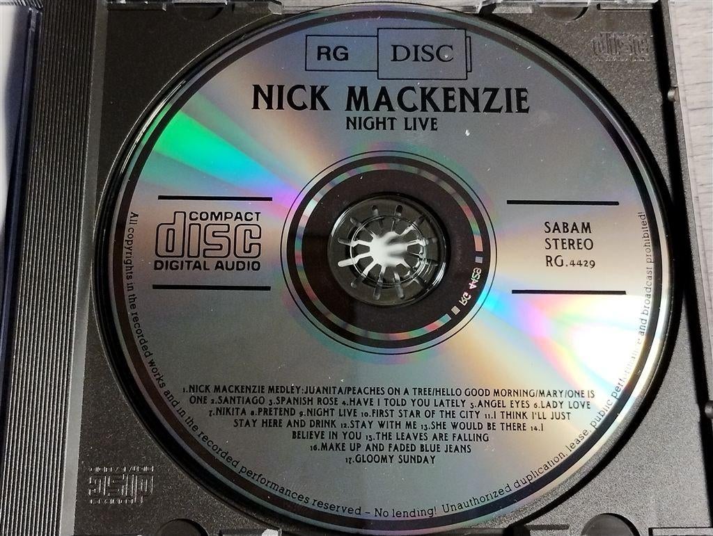 Nick MacKenzie ‎- Night Live, Ophalen of Verzenden, Zo goed als nieuw
