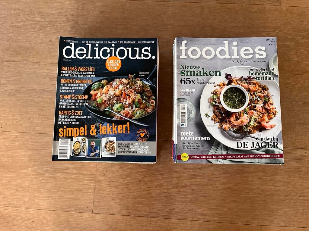 Kooktijdschriften: Foodies en Delicious, jaargang 2014, Ophalen of Verzenden, Zo goed als nieuw