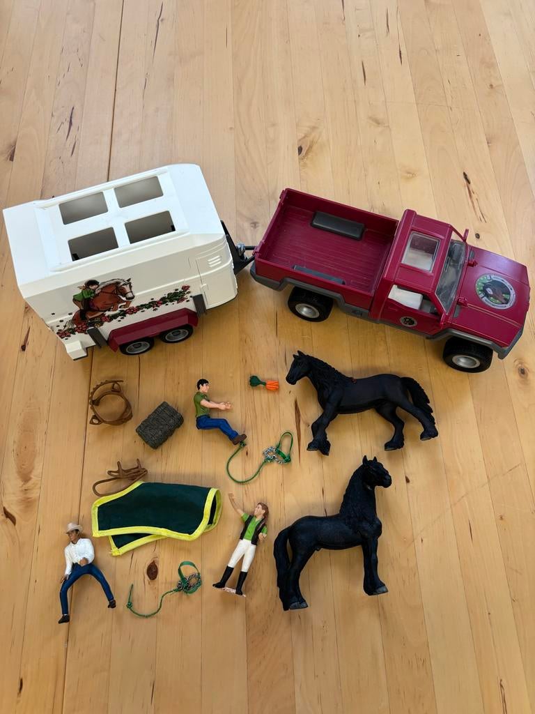 Schleich Paarden Trailer Set, Ophalen of Verzenden, Gebruikt