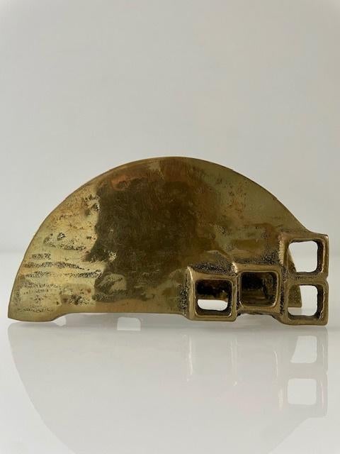 Brutalist messing servethouder van Heinz Goll jaren 60, Antiek en Kunst, Kunst | Designobjecten, Ophalen of Verzenden