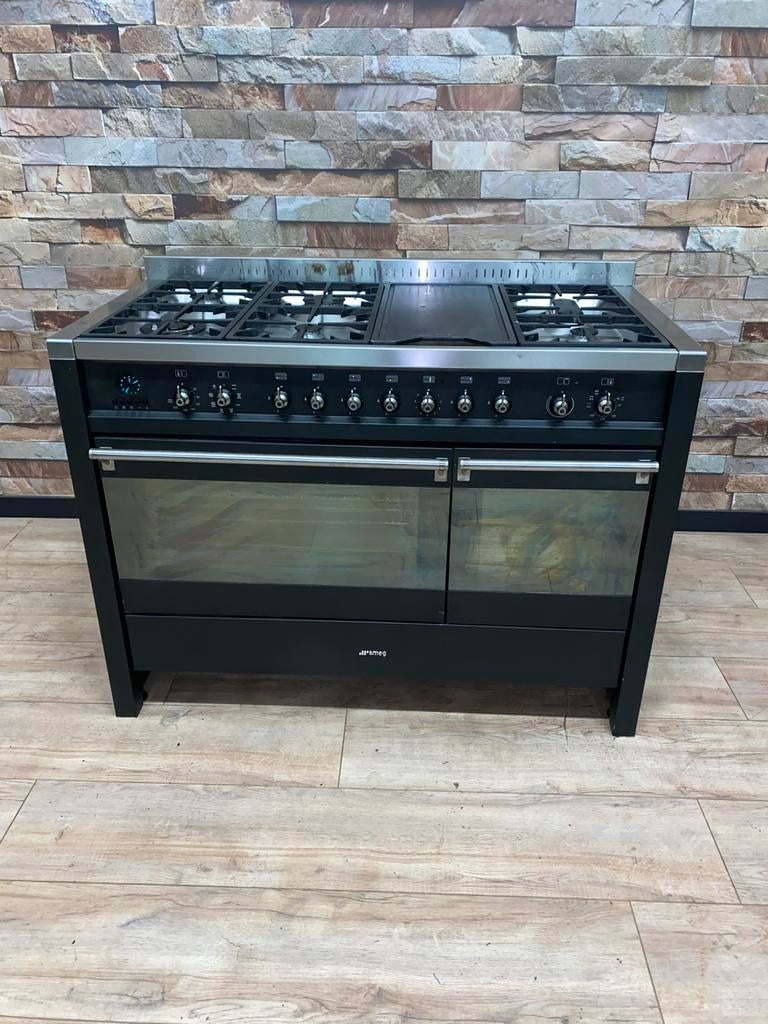 Luxe Smeg Fornuis 6 pits + Grill dubbele oven 120 cm, Fornello Esperta, Grill, Ophalen of Verzenden, Zo goed als nieuw
