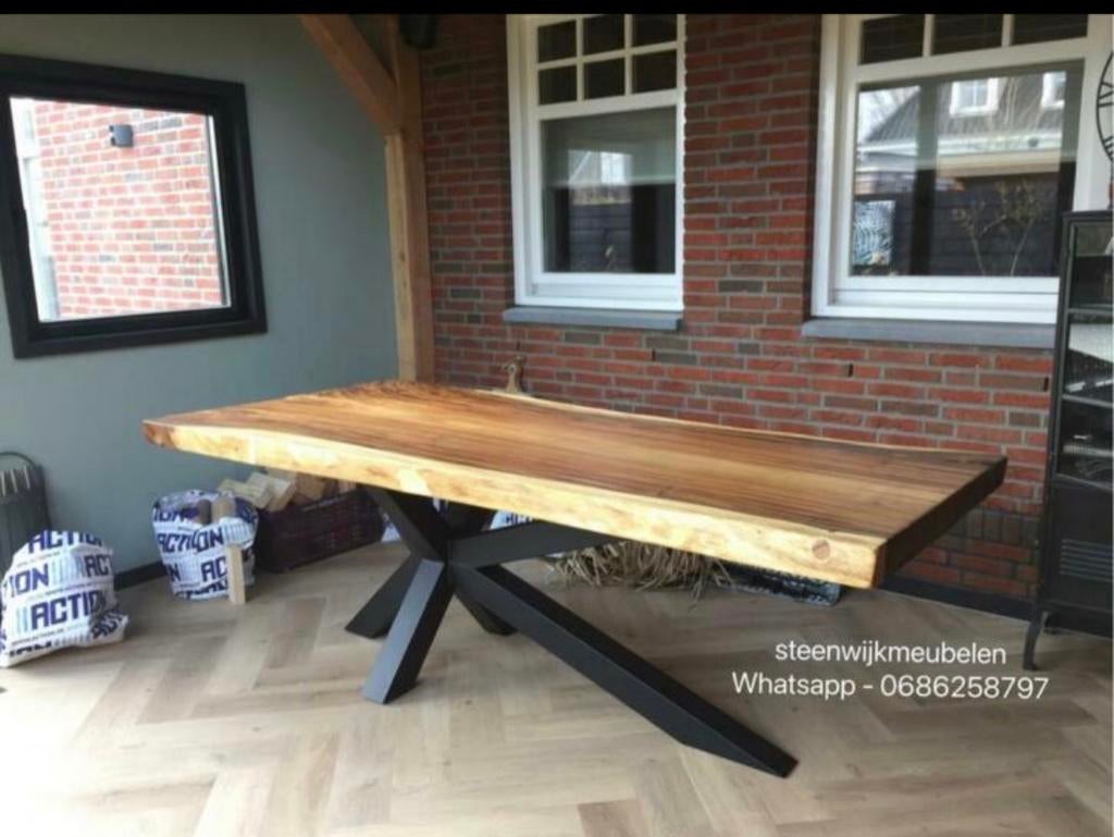 Boomstamtafel Suar tafel bartafel epoxy ovaal rond eettafel, 100 tot 150 cm, Nieuw, Ophalen of Verzenden, Vijf personen of meer