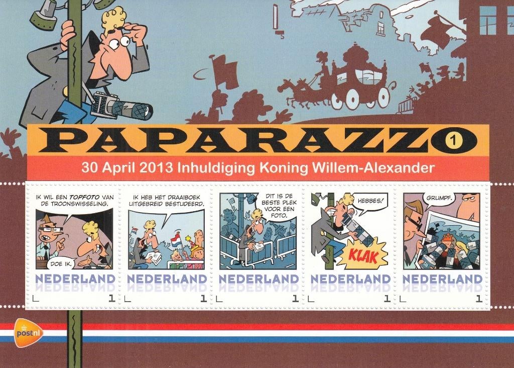 Nederland- 2013- Strip- Complete Serie Paparazzo (9) - P, Postzegels en Munten, Ophalen of Verzenden, Na 1940, Postfris