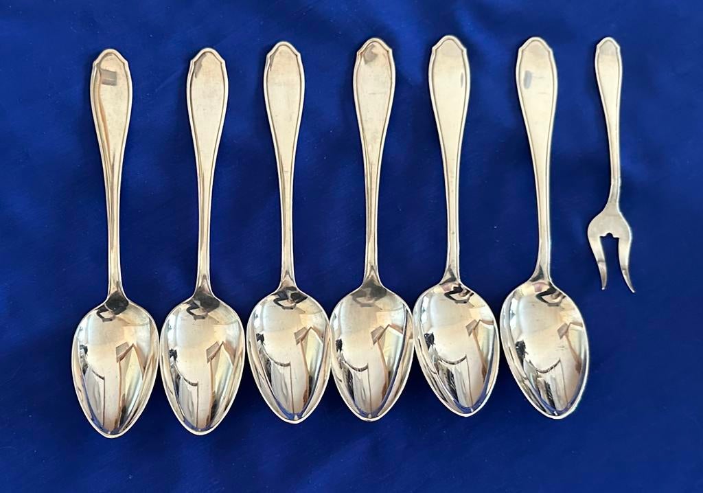 Gero 90 verzilverd model 456?: dinerlepels + vleesvorkje, Ophalen