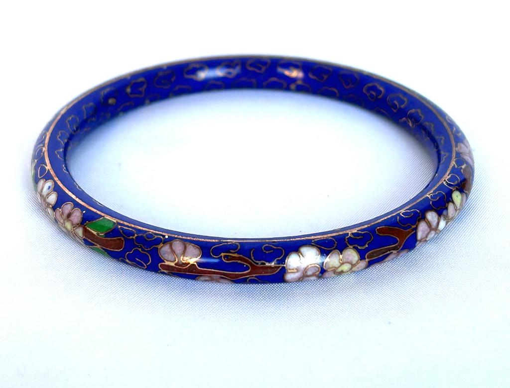 chinees emaille cloisonné koper armband koningsblauw, Ophalen of Verzenden