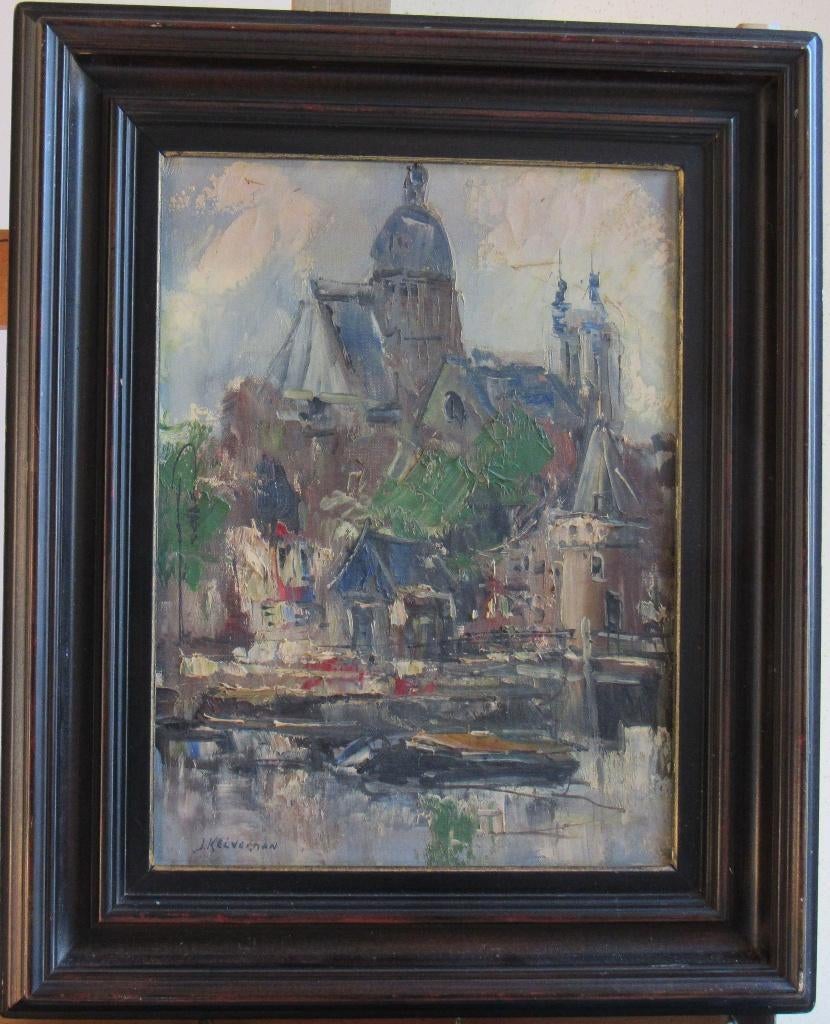 schilderijen van JAN KELDERMAN  en 1 van TILLY MOES, Antiek en Kunst, Kunst | Schilderijen | Klassiek, Ophalen