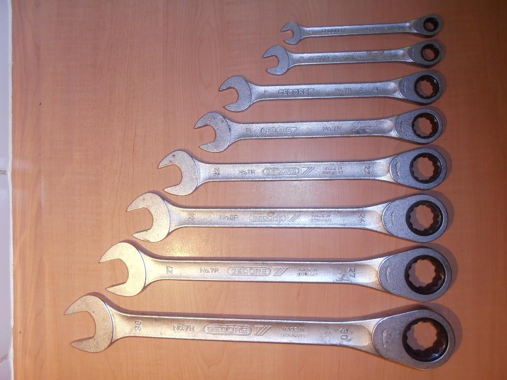 Zgan GEDORE steek-ringratel sleutel set type No.7R, Ophalen of Verzenden, Zo goed als nieuw