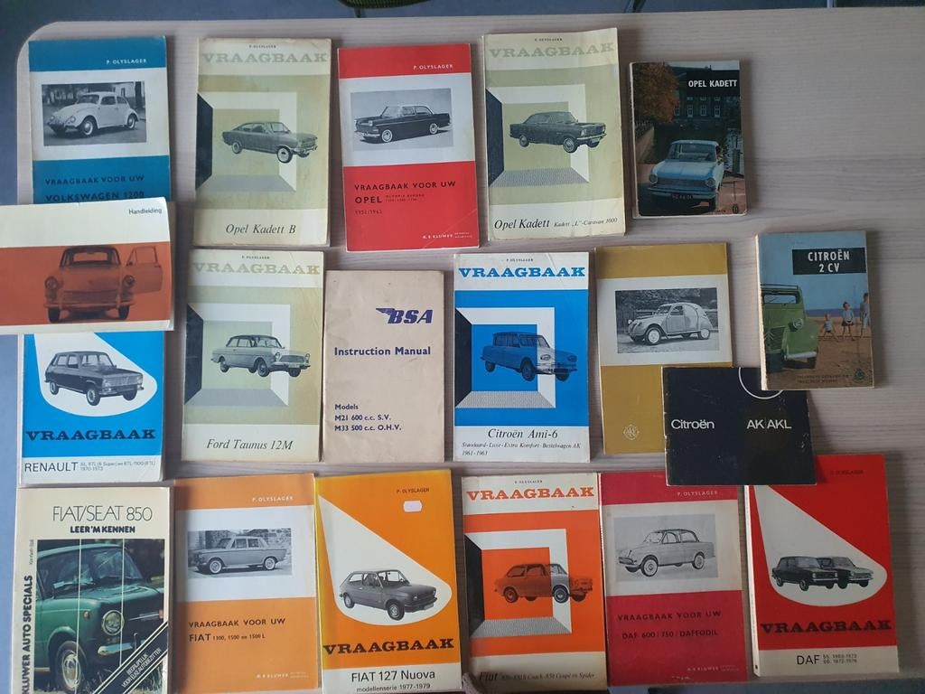 Vraagbaak edities FIAT, DAF, Kever, Opel, Ford, BSA, Citroën, Ophalen of Verzenden, Gelezen, Autotechniek, P. Olyslager