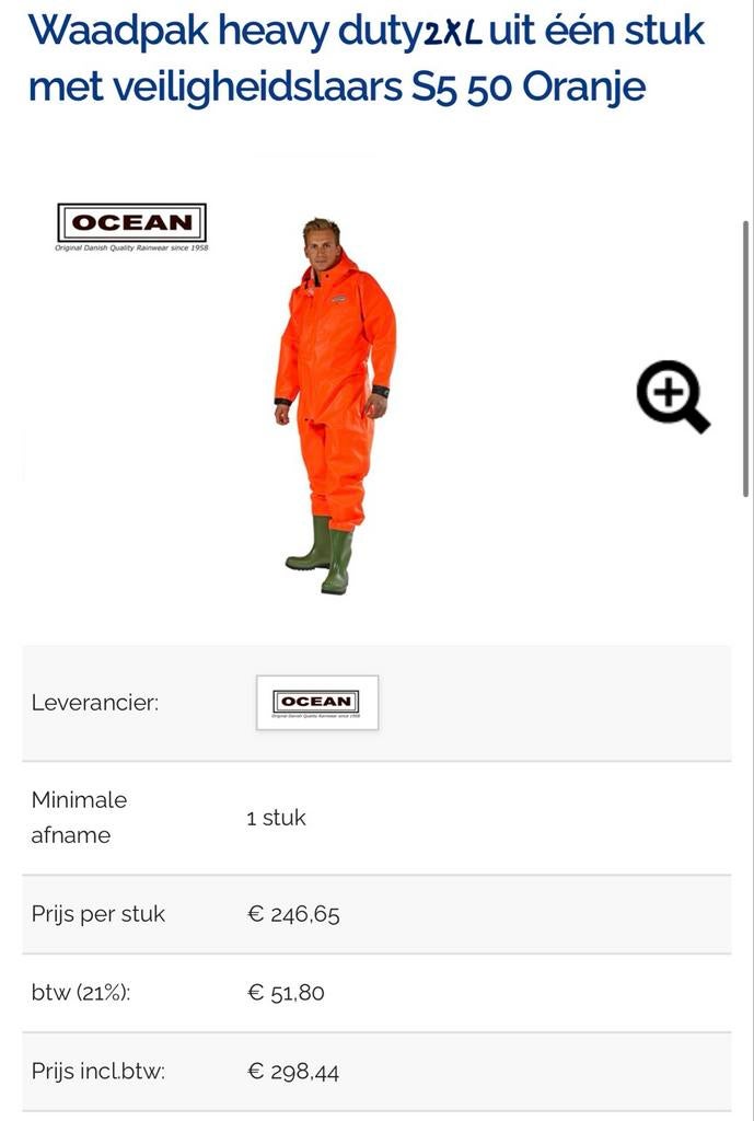 Professioneel Ocean drysuit droogpak 2XL Dunlop laarzen mt45, Ophalen of Verzenden, Zo goed als nieuw, Laarzen, Ocean Dunlop