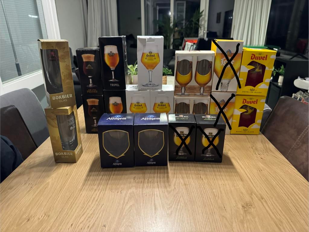 Bierglazen van Leffe, Duvel, Birra Moretti, Brand Hertog Jan, Ophalen, Nieuw, Glas of Glazen, Hertog Jan