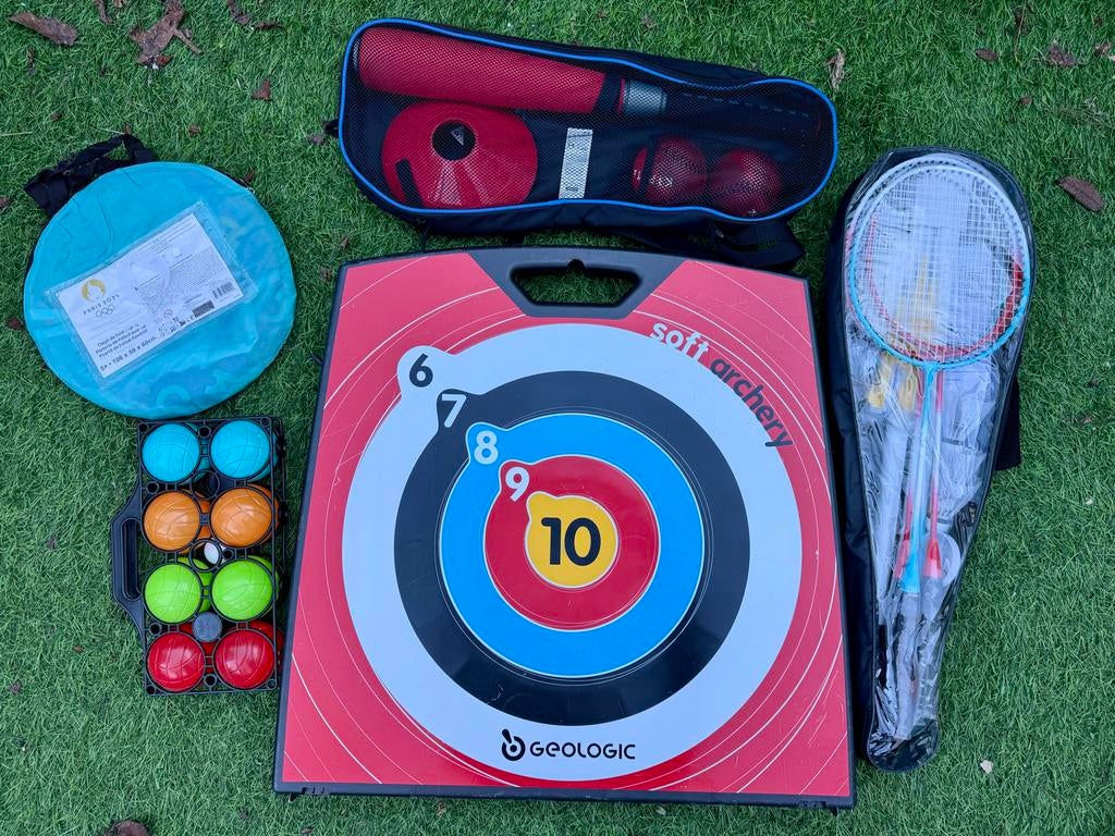 Outdoor Buitensport Speelpakket: Boogschieten, softbal, etc, Ophalen of Verzenden, Zo goed als nieuw