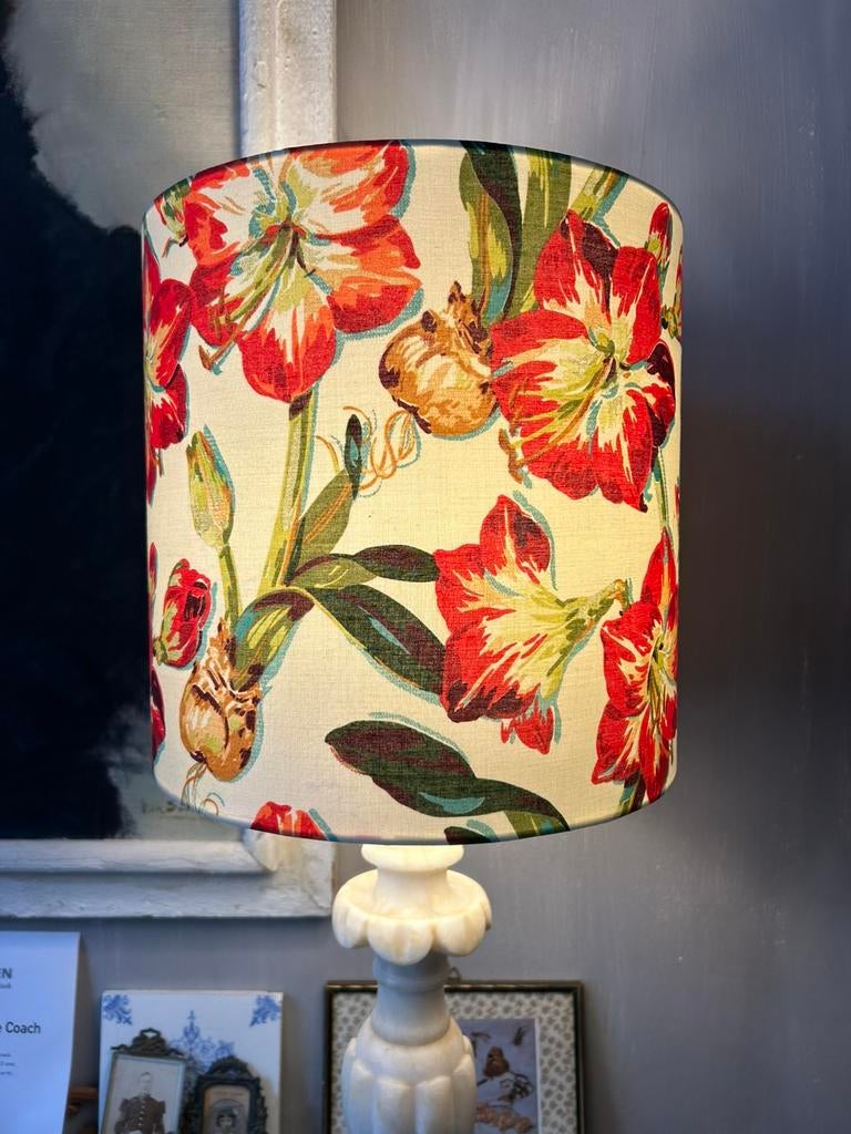 Handgemaakte lampenkap op maat 30/30 cm, Ophalen, Zo goed als nieuw, Rond, 25 tot 50 cm