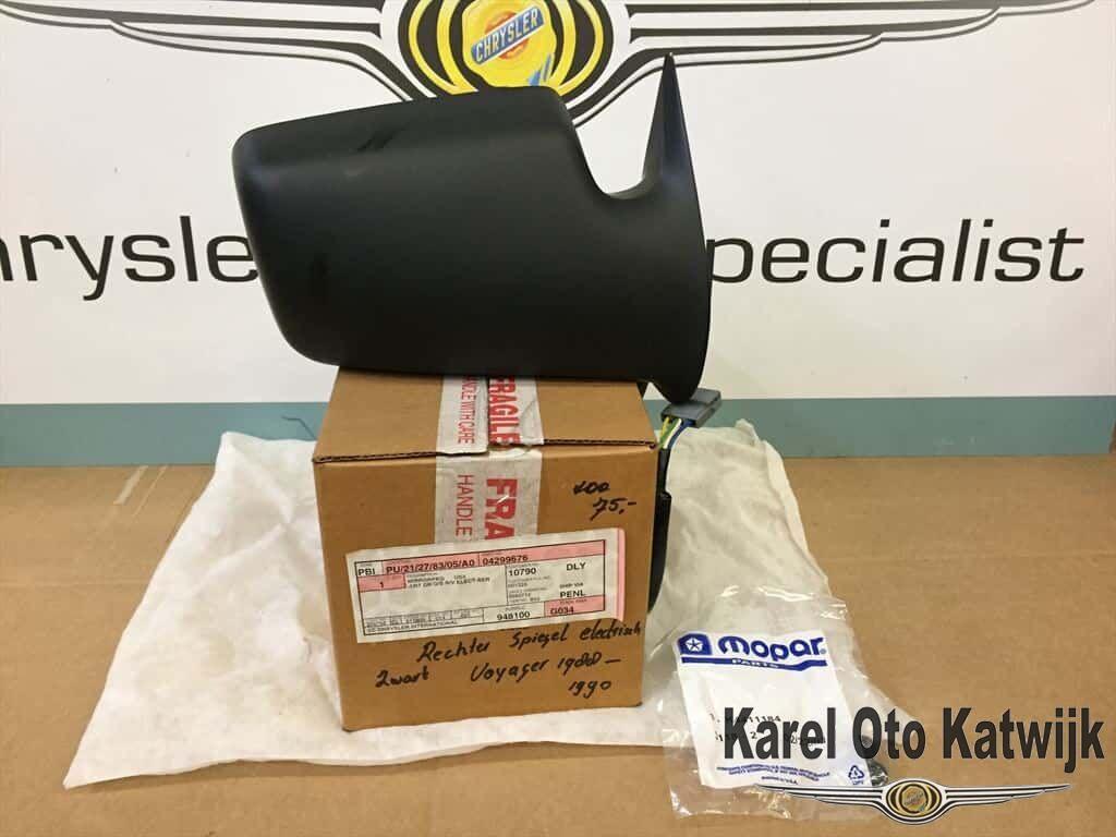 Spiegel rechts elektrisch Chrysler Voyager zwart 1988-1990, Auto-onderdelen, Spiegels, -, Nieuw, Ophalen of Verzenden, -