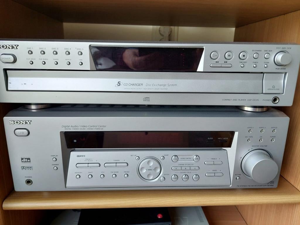 Sony 5 CD-wisselaar CDP-CE375 + stereo receiver STR-DE485E, Ophalen, Gebruikt, Sony, Wisselaar