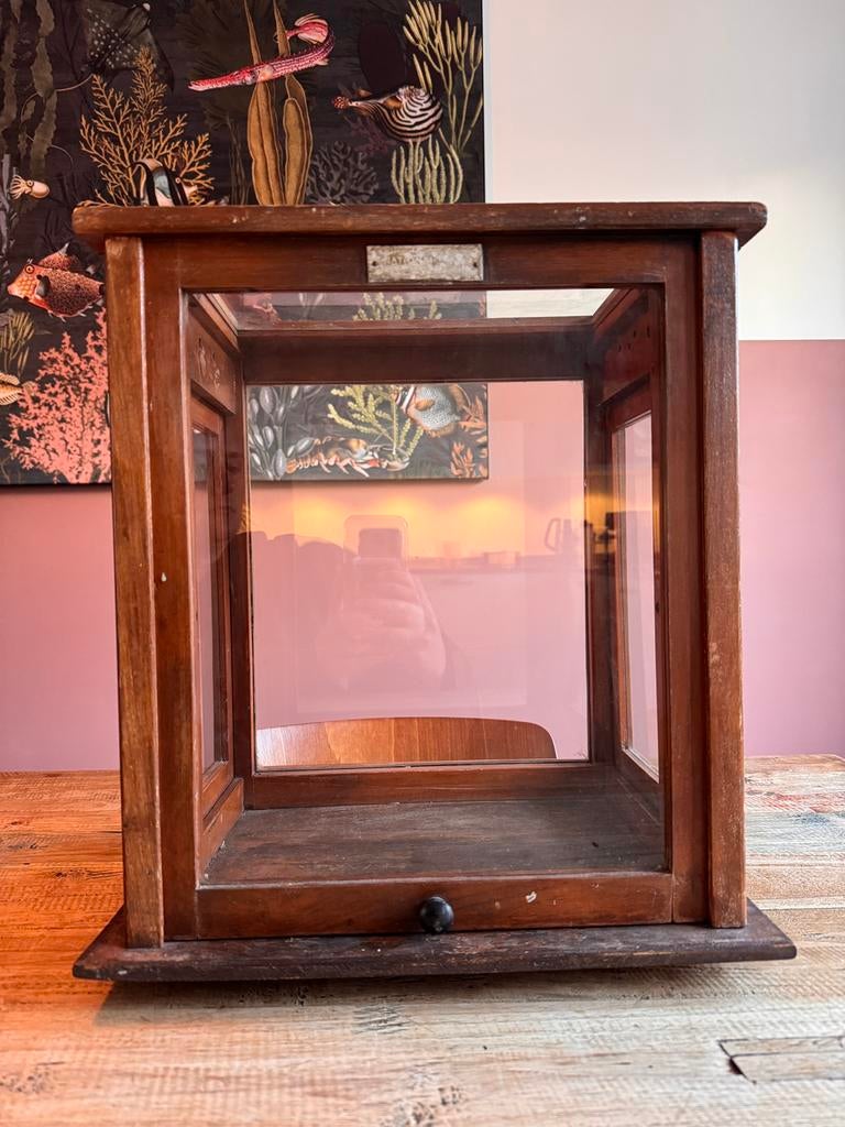 Oud / Vintage Vitrine kastje - medicijnkastje, Ophalen of Verzenden, Zo goed als nieuw, Vrijstaande haard, Elektrische haard