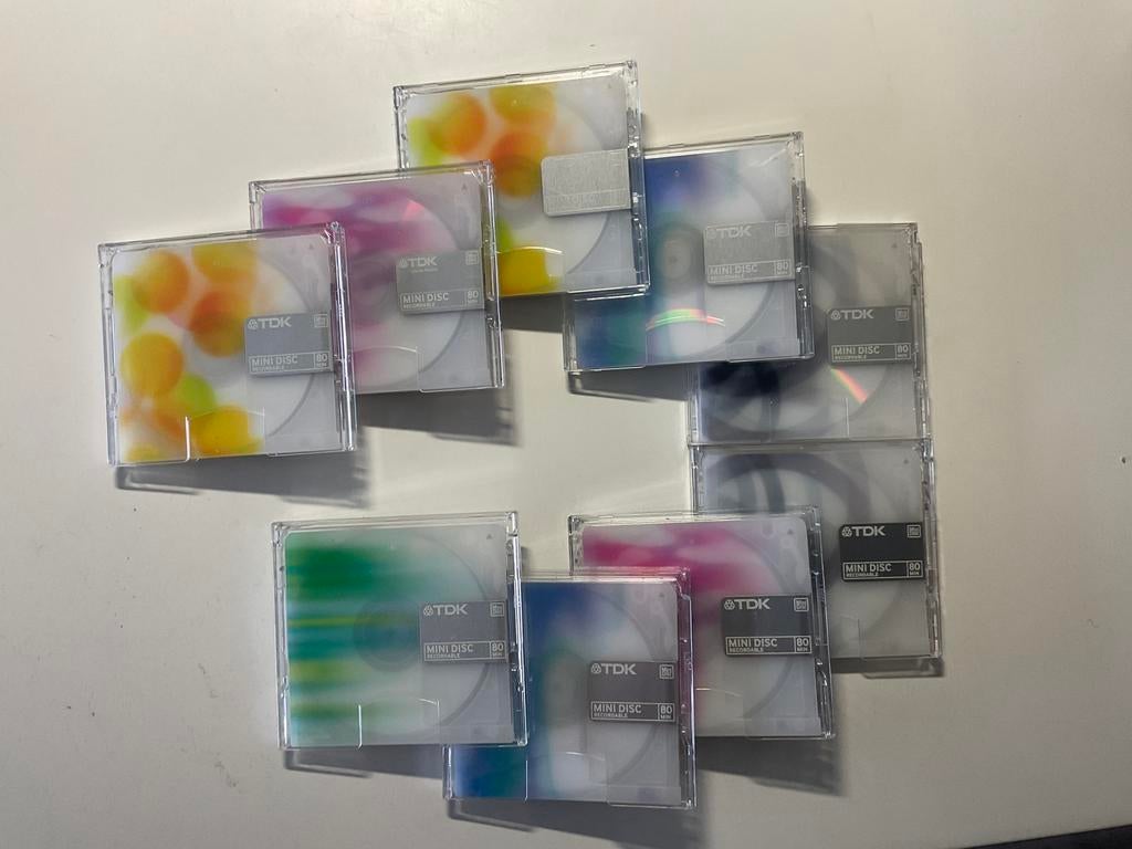 Minidisc’s. TDK COLOR COLECTION M9x als nieuw  80 minuten, Ophalen of Verzenden