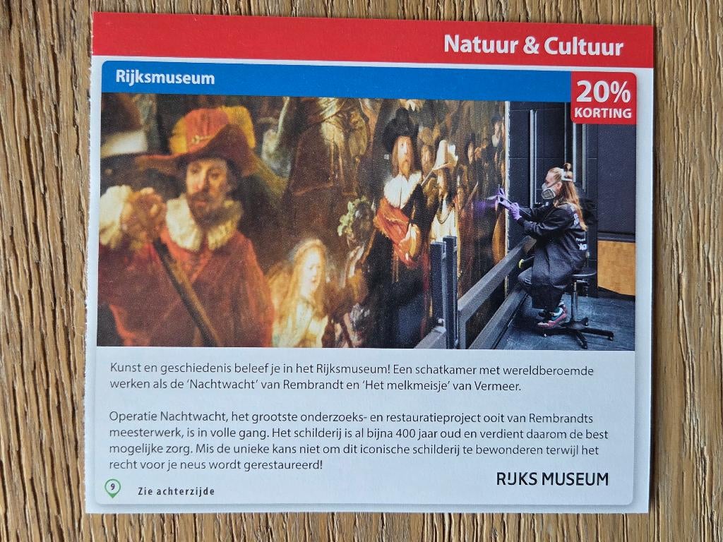Kortingsbon o.a. Rijksmuseum, Corpus, Madame Tussauds, Moco, Tickets en Kaartjes, Twee personen, Kortingsbon, Overige typen