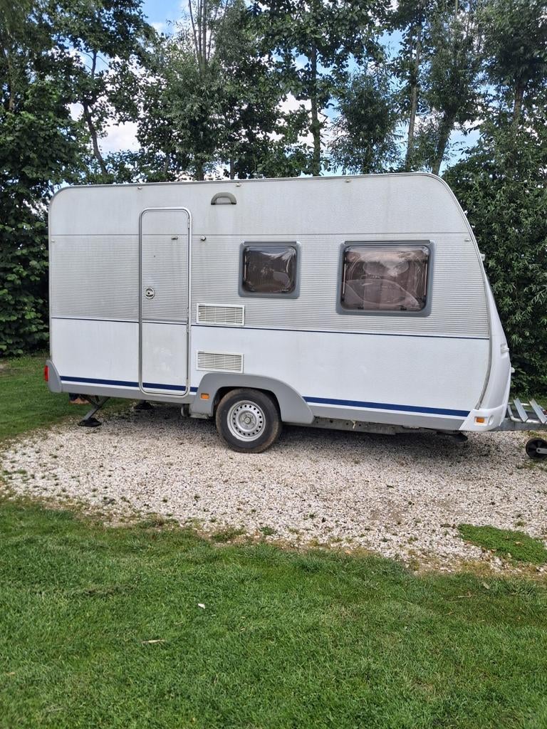 Caravan Dethleffs stapelbed, voortent en stalling, Caravans en Kamperen, Caravans, Luifel, Particulier, Dethleffs, Omvormbare zithoek