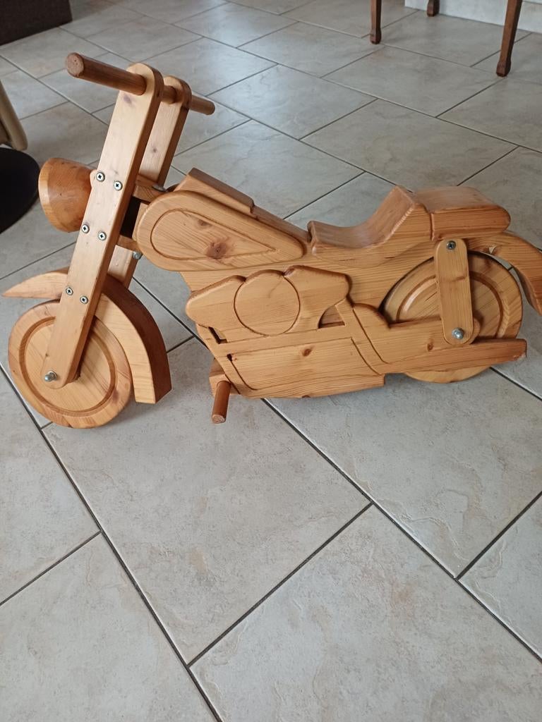 Massief houten Harley Davidson decoratie/loopmotor, Kinderen en Baby's, Ophalen