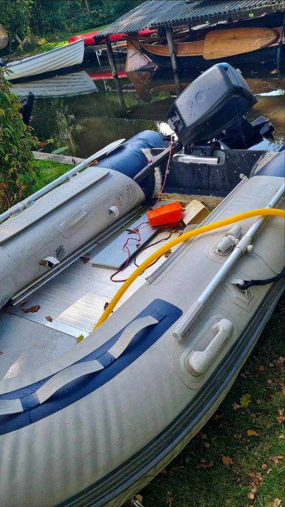 Rubberboot met langstaart motor, Ophalen, Gebruikt