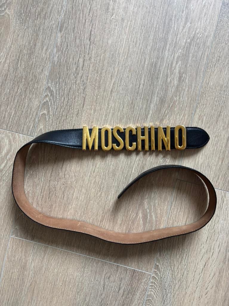 Moschino riem, Kleding | Heren, Riemen en Ceinturen, Minder dan 95 cm, Ophalen of Verzenden, Zo goed als nieuw, Echt leder
