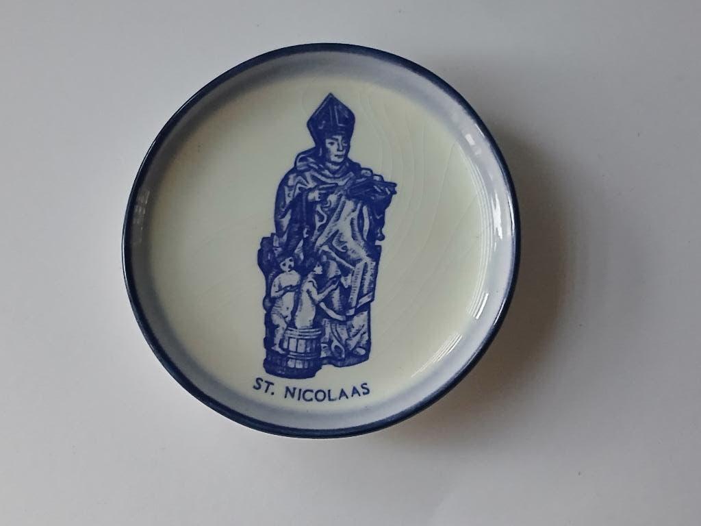 Vintage VVV Mini Wandbordje St.Nicolaas  Delft Blauw, Antiek en Kunst, Ophalen of Verzenden