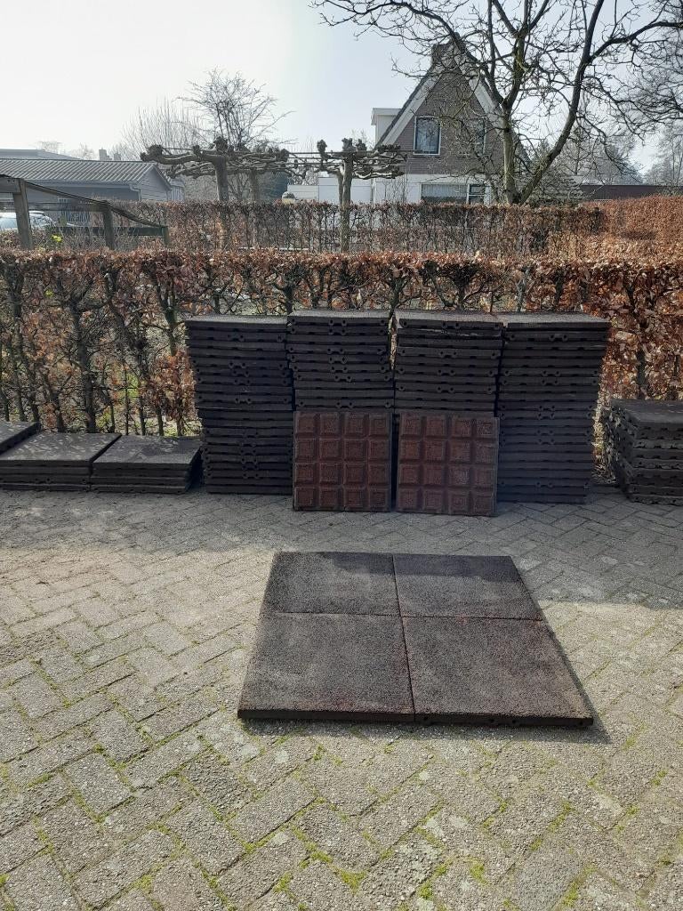 Rubberen tegels/Rubbertegels/Speeltegels/Stalmatten/Paddocks, Ophalen, Gebruikt, Overige typen, Rubber