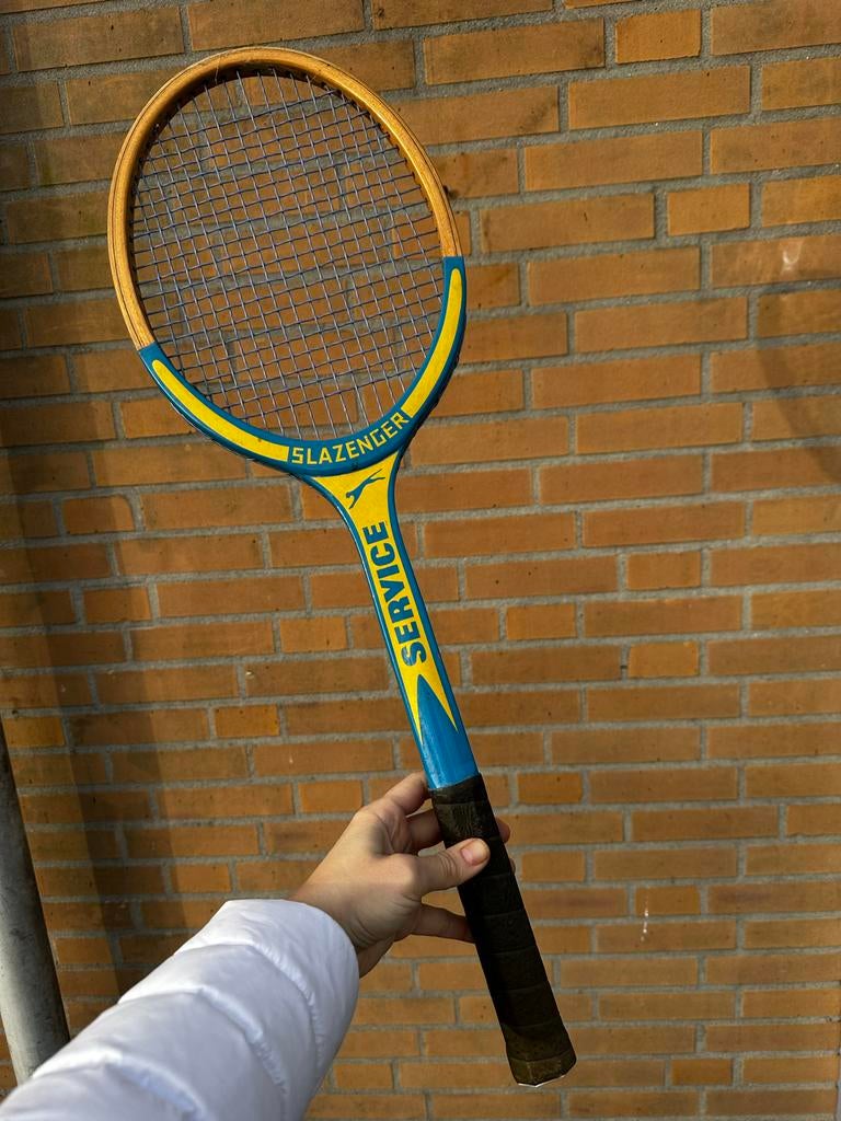 Vintage houten tennisracket Slazenger Service, Ophalen, Gebruikt, Racket, Overige merken